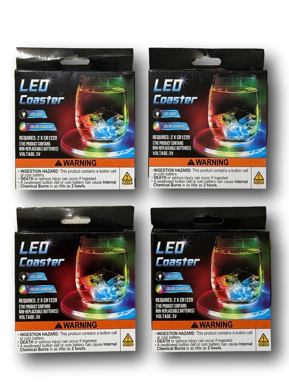 Set of 4 LED Light-Up Coasters - NWT